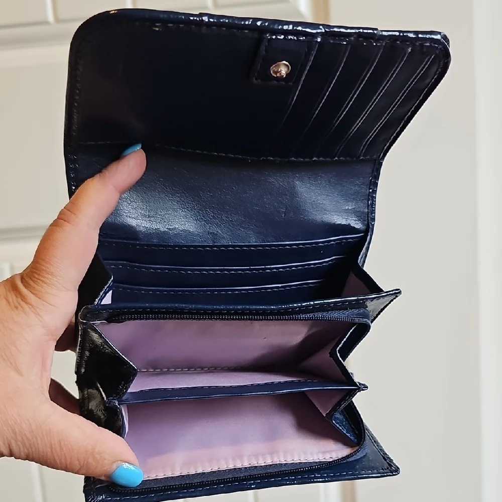 Coach Shiny Blue Leather Wallet - Picture 6 of 8